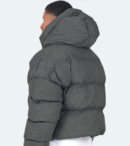 Blouson universitaire en toile à capuche pour hommes Style athlétique moderne Matériau épais respirant Vêtements d'hiver Logo avant - Product Image 6