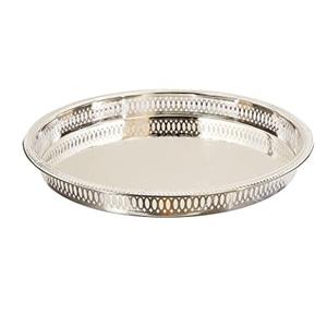 Collations alimentaires et café thé stockage serveur plats plateau en métal avec poignées vaisselle décor finition dorée plateau en métal - Product Image 2