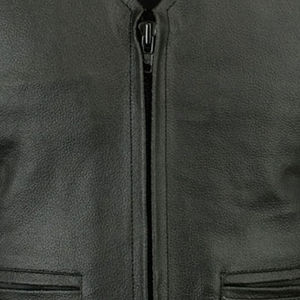 Gilet en cuir de motocyclette léger avec broderie personnalisée pour hommes Gilet de motard de mode de grande taille Prix bon marché Conception personnalisée OEM - Product Image 4