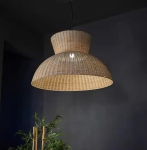 Wholesale Handwoven Natural Rattan Pendant <b>Light</b> Vietnamese <b>Bamboo</b> Drum Ceiling Lamp & Chandelier <b>Shade</b> - Product Image 6