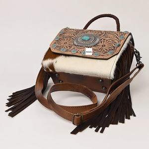 กระเป๋าถือสลักลายหนังวัวแท้กระเป๋าโบฮีเมียนออกแบบใหม่สำหรับผู้หญิง - Product Image 2