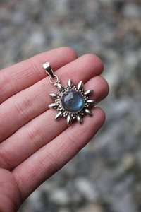 Colgante de labradorita natural hecho a mano plata esterlina 925 44 gramos ligero chapado en oro regalo de joyería Vintage - Product Image 6