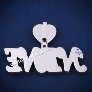 Colgante de lujo de Plata de Ley 925 con elegante diamante atemporal elegancia VVS claridad corazón carta patrón Moissanite joyería - Product Image 6