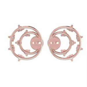 Pendientes de Oro Rosa de 18k con Diamantes, Pendientes de Diamantes Cultivados en Laboratorio, Pendientes de Botón para Mujer - Product Image 2