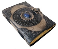 Cuaderno diario de cuero hecho a mano indio diseño tradicional piedra Cierre de Metal meditación autocuidado Opción de regalo logotipo personalizado