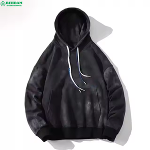 Sweat-shirts unisexes à capuche surdimensionnés en molleton de coton/éponge française avec logo personnalisé sur le devant, épaules tombantes, cordon de serrage, grammage lourd - Product Image 4