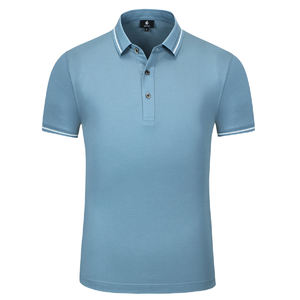 Venta al por mayor de los hombres de negocios de moda camiseta personalizada de verano nueva manga corta para Polo antiarrugas transpirable 'Ice Silk' sólido - Product Image 2