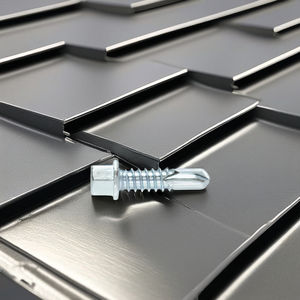 Vis autoperceuses à tête hexagonale métriques/pouces de classe 8 PDC, en acier au carbone galvanisé au zinc, tailles personnalisables pour la toiture métallique - Product Image 1
