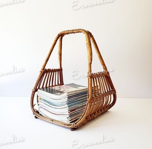 Meubles modernes scandinaves rétro Desig rotin porte-revues avec poignée porte-livres en bambou et décoration intérieure - Product Image 6