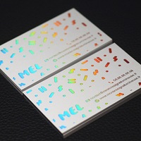 Cartes de visite personnalisées de luxe avec feuille holographique, estampage à chaud arc-en-ciel, papier épais, cartes de marque personnalisées