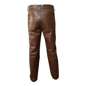 Pantalon en cuir pour homme de qualité supérieure, longueur entière, décontracté, mode d'hiver, coupe droite, ajusté, respirant, léger, véritable cuir - Product Image 2