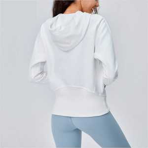 Sudadera con capucha para mujer 100% algodón de alta calidad con logotipo personalizado pulóver señoras Sudadera con capucha recortada ropa de entrenamiento de gimnasio 2025 - Product Image 5