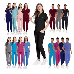 Fábrica al por mayor de algodón de poliéster uniformes quirúrgicos Hospital dentista clínica mujeres Scrub Sets enfermera Scrubs uniformes médicos - Product Image 5