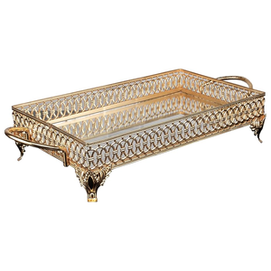 Bandejas de Metal Modernas Hechas a Mano al por Mayor, Decoración para Bodas y Hogar, Artesanía de Metal Ecológica y Sostenible para Hoteles y Restaurantes - Product Image 1