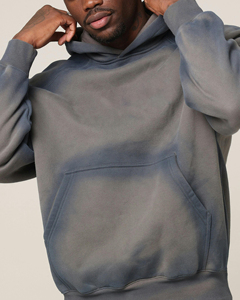 Sudaderas con capucha de lavado ácido de diseño personalizado al por mayor para hombre, jersey de manga larga de 600GSM, sudaderas técnicas bordadas, estilo de calle - Product Image 5