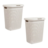 Atacado Preço barato Compact Laundry Basket/Hamper, Plastic Storage Basket/Organizer com alças de elevação fácil