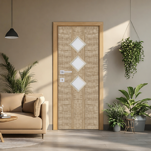 Porte intérieure en PVC imperméable, résistante aux termites et au feu, pour salle de bain, chambre, cuisine, salon, hôtel, usage domestique, facile à installer - Product Image 1