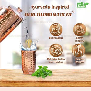 Carafe à eau Vedela Naturals Vn022 en cuivre pur, style martelé et uni, multi-usage, pour la rentrée scolaire, articles de boisson pour l'exportation - Product Image 5