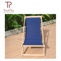 Chaise de plage en bois traditionnelle Thinphu - Cadre en aluminium léger, pliable et durable, portable pour la salle de sport, les parcs, les hôtels, les villas