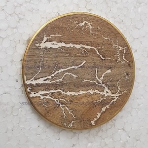 Unique Quality Wood and <b>Resin</b> Round Shape Brown and Blue Coaster Manufacturer and Exporter Wedding Party and <b>Table</b> Decoration - Product Image 3