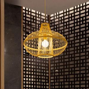 Modern Creative Ceiling Lamp Rattan Pendant with <b>Lantern</b> Style for Restaurant Living Room Dining Cafe - Product Image 3