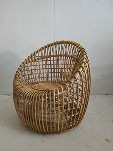 Silla de mimbre para exteriores duradera, asiento de mimbre natural hecho a mano para patio, balcón, piscina o jardín, elegante y resistente a la intemperie - Product Image 5