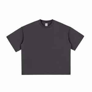 เสื้อยืดหนาขนาดใหญ่300ระบบ GSM สำหรับผู้ชายเสื้อยืดครอปผ้าฝ้ายน้ำหนักมากสีขาว - Product Image 3