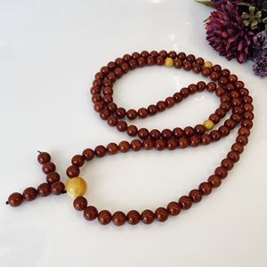 Mala bouddhiste en ambre de la Baltique, perles de prière en ambre naturel, perles brunes vieilles - Product Image 1