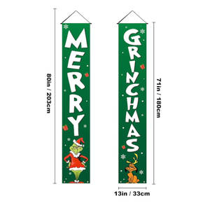 Letreros Navideños para Exteriores, Juego de Letreros Verdes y Blancos para el Porche Delantero, Divertido Letrero Navideño con Diseño de Ladrón, Decoración Navideña con Diseño de Grinch - Product Image 2