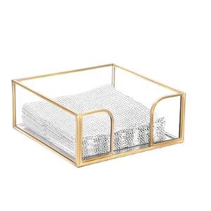 Panier à serviettes portable fait main en métal doré durable avec conception écologique pour une manipulation sûre et une utilisation quotidienne - Product Image 1