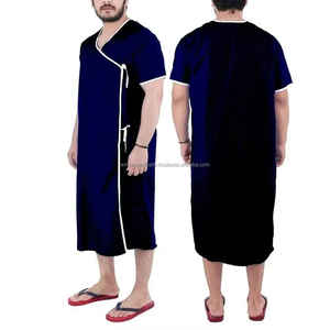 T-shirt de réadaptation en coton à fermeture éclair pour patient, idéal après l'hôpital, avec boutons-pression latéraux pour blouses médicales - Product Image 4