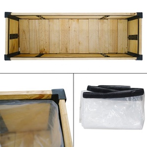 Maceta de madera personalizada para exteriores con patas de acero recubiertas de polvo, cama de jardín de madera rectangular para uso doméstico - Product Image 4