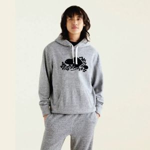 Sweat à capuche pour homme en molleton French Terry 100% coton gris chiné, logo personnalisé brodé, imprimé à l'écran, streetwear, coupe classique - Product Image 5