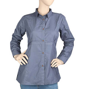 Chemise décontractée à manches longues pour femme - Gris - Product Image 2
