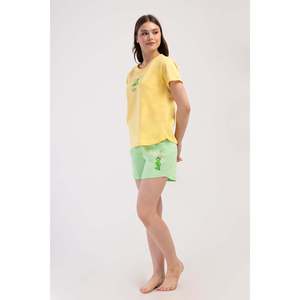 Ensemble haut et bas pour femme - Col rond, manches courtes, coupe ovale - SARI - SARI - Product Image 2