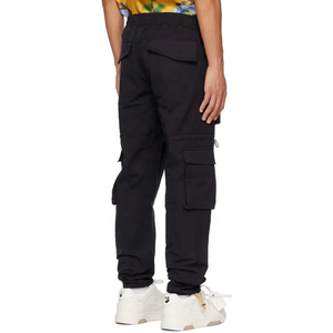 2025 pantalon Cargo à cordon personnalisé avec poches latérales droites classiques pantalon de survêtement taille moyenne pantalon décontracté pour hommes lavé - Product Image 5