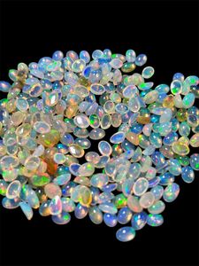 White Natural Ethiopian Opal Gemstone 5x7mm Oval Cut Loose Calibrated Cabochon Color <b>Play</b>/Fire Third Party Certified for Jewelry - Product Image 5