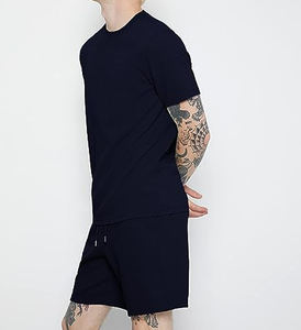 Quantité minimale de commande bas respirant t-shirt avec ensembles courts hommes été survêtement t-shirt court 100% coton uni hommes mode coton respirant - Product Image 6