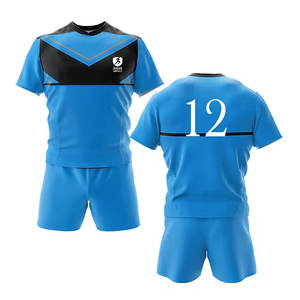 Uniforme de rugby duradero para hombre, material de poliéster de primera calidad, camisa de manga corta de secado rápido y pantalones cortos, perfecto para equipos y clubes juveniles - Product Image 2