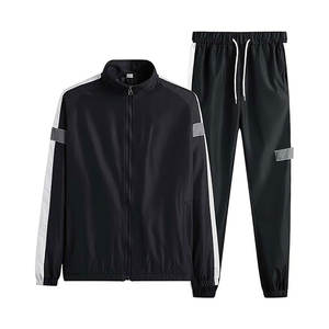 Premium 2 piezas Full Zip Sweat Suit Transpirable Ligero Mangas largas Sólido Impreso Gimnasio Jogging Chándal deportivo para invierno - Product Image 4