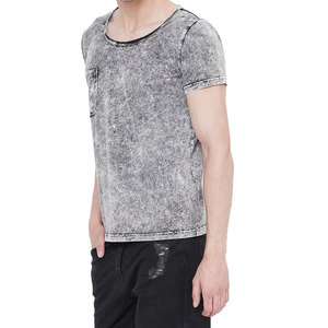 Camisetas personalizadas 100% algodón con lavado ácido para hombres, ropa de calle estilo Hip Hop Vintage de gran tamaño, cuello redondo de secado rápido, patrón impreso - Product Image 4