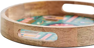 Artisanat plateau de service en bois de taille personnalisée conception durable pour la maison Restaurant cuisine utilisation plateau imprimé - Product Image 3