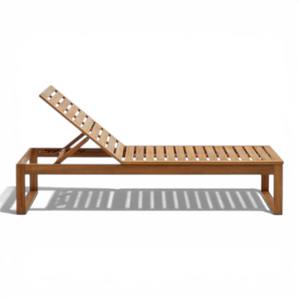 Chaise longue en bois d'extérieur avec dossier réglable, pour piscine, jardin, terrasse, hôtel, complexe hôtelier, usage commercial - Product Image 3