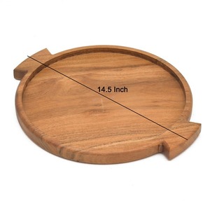 Bandeja de Madera Ecológica con Asas para Servir Aperitivos, Frutas, Desayuno, Decoración Rústica de Cocina, Plato de Madera Natural Hecho a Mano, Pieza de Regalo - Product Image 5