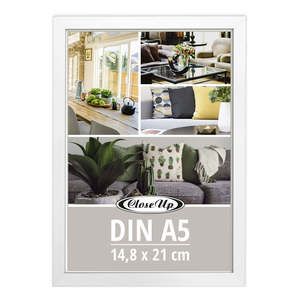 Juego de 2 Marcos de Madera para Fotos DIN A5 de 14.8 x 21 cm, Marcos Decorativos Blancos para Pósteres, Estilo Clásico para Impresión Grabada DIY - Product Image 1