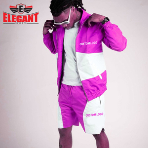 Conjunto de pantalones cortos y Sudadera con capucha de nailon con estampado de logotipo propio de calidad superior y precio de fábrica al por mayor de Elegant Sports - Product Image 3