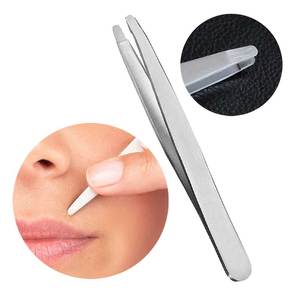 Pincettes à bout arrondi professionnelles, en acier inoxydable, argent sterling, pour femmes et hommes du Pakistan - Product Image 4
