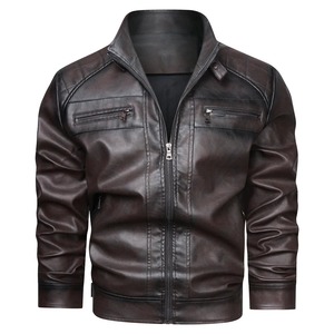2025 moto vestes Style hommes veste en cuir multi-poches hommes veste col montant hommes vêtements - Product Image 6