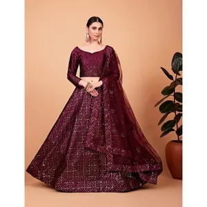 Nieuwste Designer Outfit Hot Selling Zware Zijden Draad En Borduurwerk Lehengas Choli Met Dupatta Groothandel