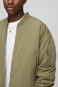 Chaqueta Cortavientos Acolchada de Algodón de Alta Calidad, Estilo Universitario, para Hombre, Estilo Urbano, con Cierre, Ligera, Tipo Béisbol - Product Image 6